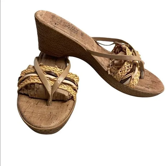 TUSCANY by Easy Street Women’s Tan Sandals Size 10M Made in Italy