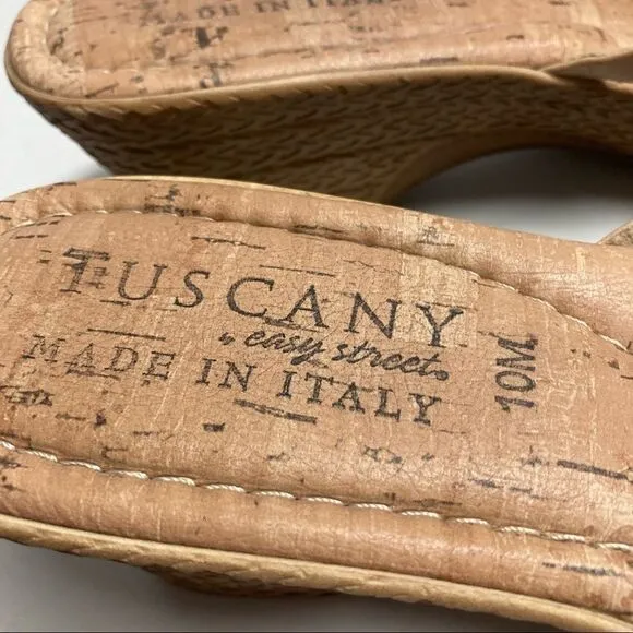 TUSCANY by Easy Street Women’s Tan Sandals Size 10M Made in Italy