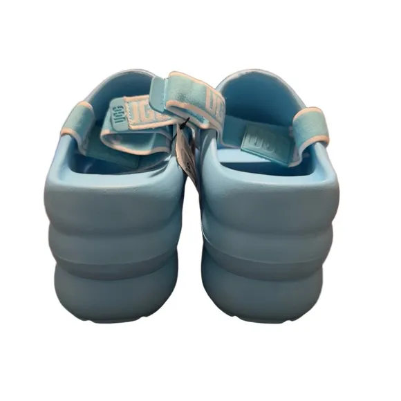 UGG Aww Yeah Blue Plateform Slide Sandals Size 9W