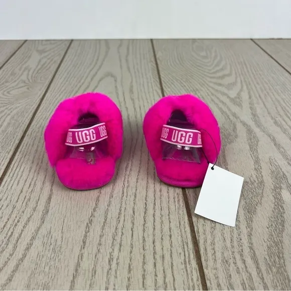 UGG Infant Fluff Yeah Furry Fuzzy Sandals 02/03 S 6-12 months Pink $55