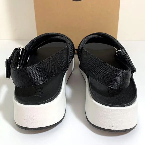 UGG Nella Slingback Sandals Mesh Strap Platform Black Size 9 NEW