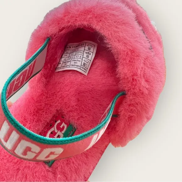 Ugg New Plush Girl’s Watermelon Sandals Size:10 (little Kid)  Pink Fluff Yeah