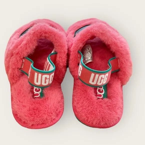 Ugg New Plush Girl’s Watermelon Sandals Size:10 (little Kid)  Pink Fluff Yeah