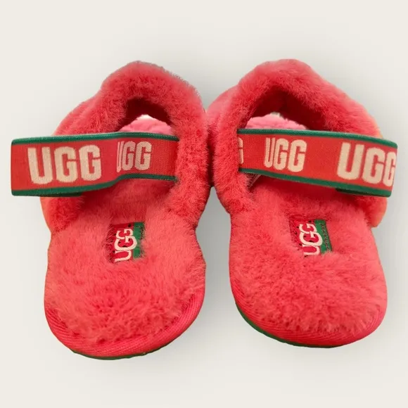 Ugg New Plush Girl’s Watermelon Sandals Size:10 (little Kid)  Pink Fluff Yeah