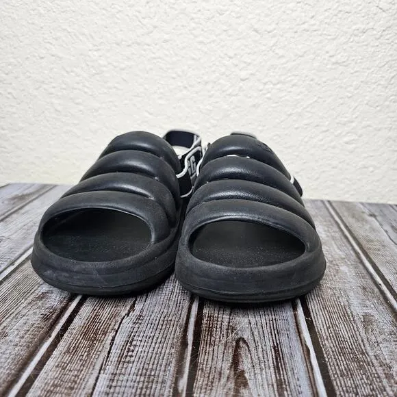 Ugg sport yeah sliders in black comfort slip on sandals youth size 1.5