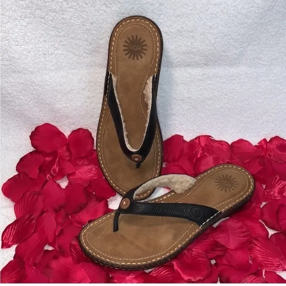 UGG Women's Brown and Black Sandals