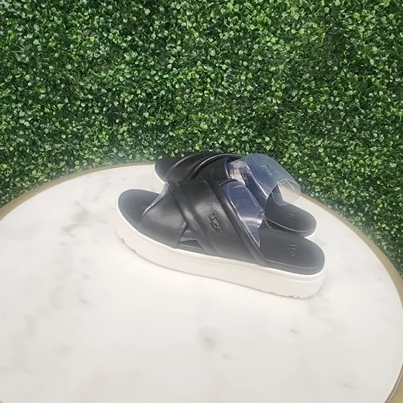 UGG® Women's Zayne Crossband Slide Sandals Black White