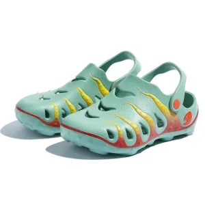 UIN Women's Garden Shoes Beach Slippers Sandals (Green &amp; Red Octopus)