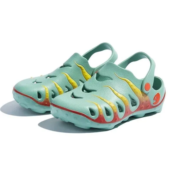 UIN Women's Garden Shoes Beach Slippers Sandals (Green &amp; Red Octopus)