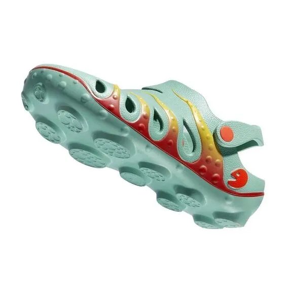 UIN Women's Garden Shoes Beach Slippers Sandals (Green &amp; Red Octopus)