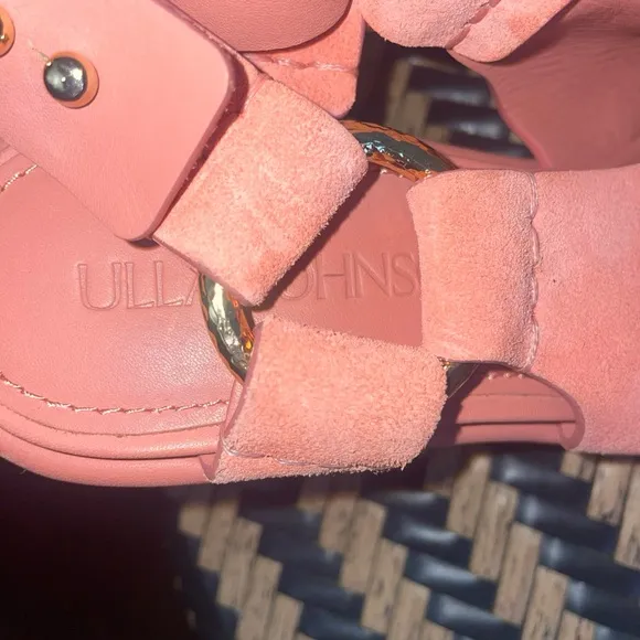 Ulla Johnson Filippa Suede Heeled Sandals Salmon Pink Size 35 / US 5 – NWOB