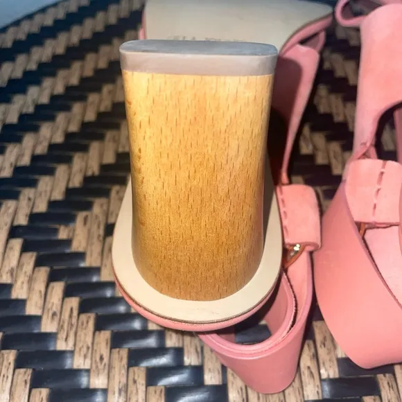 Ulla Johnson Filippa Suede Heeled Sandals Salmon Pink Size 35 / US 5 – NWOB
