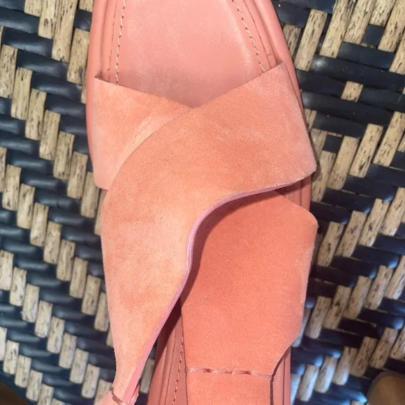 Ulla Johnson Filippa Suede Heeled Sandals Salmon Pink Size 35 / US 5 – NWOB