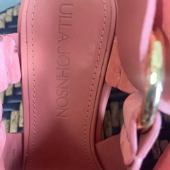 Ulla Johnson Filippa Suede Heeled Sandals Salmon Pink Size 35 / US 5 – NWOB