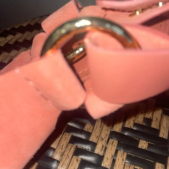 Ulla Johnson Filippa Suede Heeled Sandals Salmon Pink Size 35 / US 5 – NWOB