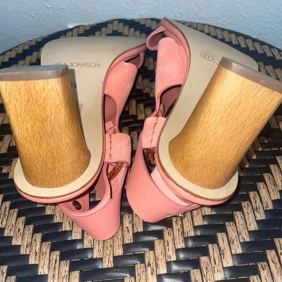 Ulla Johnson Filippa Suede Heeled Sandals Salmon Pink Size 35 / US 5 – NWOB