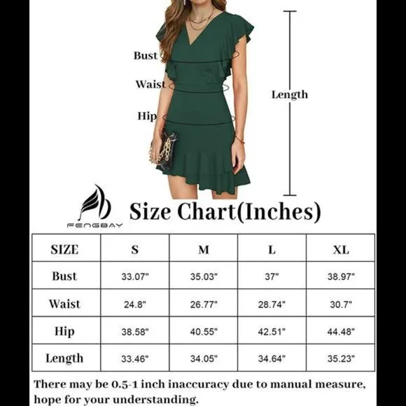 V Neck Ruffle Sleeve Summer Dress  Dresses