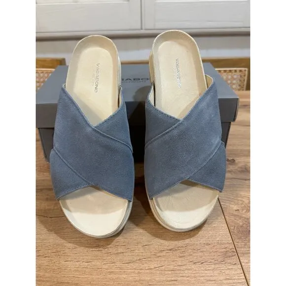 Vagabond Erin Sandals Dusty Blue Suede Size 38 EU 7.5 US NIB