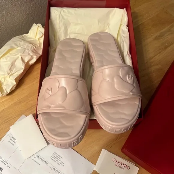 Valentino Garavani Pink Quilted Sandals