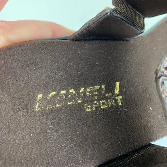 Vaneli Sport Brown Embossed  Wedge Comfort Sandal
