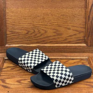 Vans Checkerboard Dress Blue Slide On Sandals