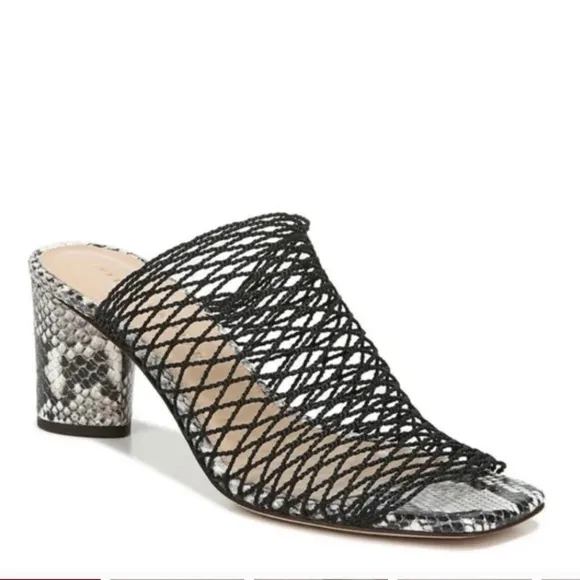 VERONICA BEARD Block Heel Mule in snake print leather Size 10 Brand New