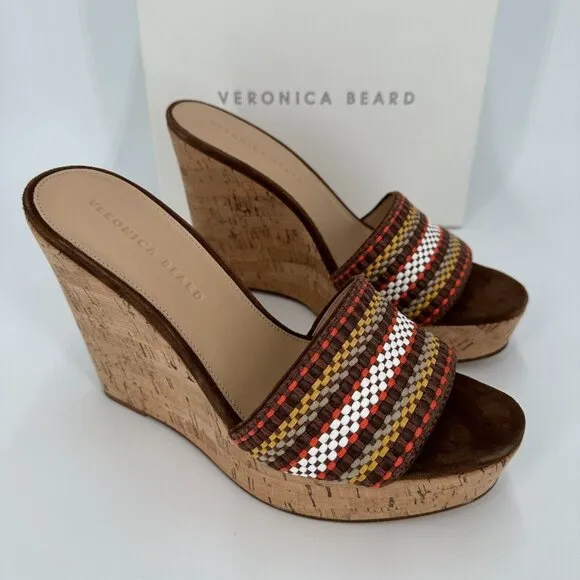 Veronica Beard Dali Cork Wedge Sandals size 9.5 Women's Slip-on Style