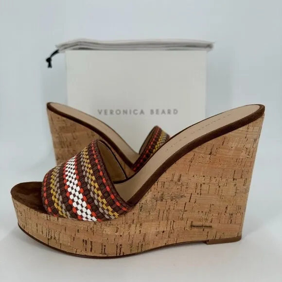 Veronica Beard Dali Cork Wedge Sandals size 9.5 Women's Slip-on Style