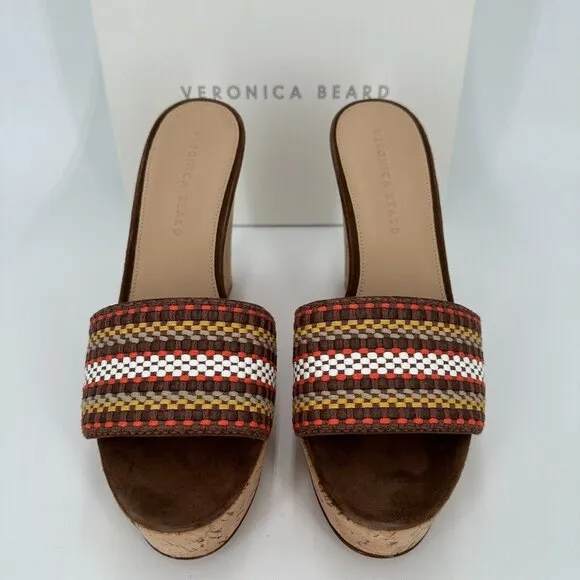Veronica Beard Dali Cork Wedge Sandals size 9.5 Women's Slip-on Style