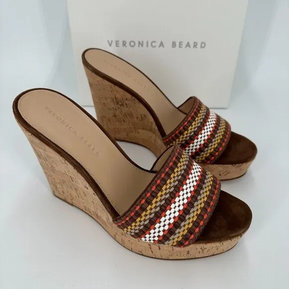 Veronica Beard Dali Cork Wedge Sandals size 9.5 Women's Slip-on Style