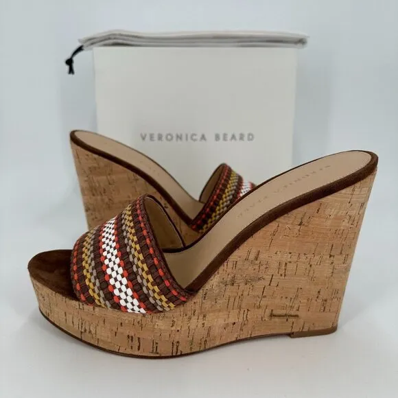 Veronica Beard Dali Cork Wedge Sandals size 9.5 Women's Slip-on Style