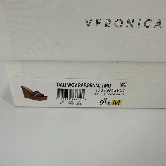 Veronica Beard Dali Cork Wedge Sandals size 9.5 Women's Slip-on Style