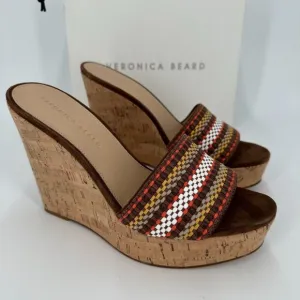 Veronica Beard Dali Cork Wedge Sandals size 9.5 Women's Slip-on Style