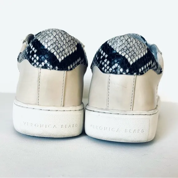 Veronica Beard | Leather Animal Print Accent | Low Top Sneakers