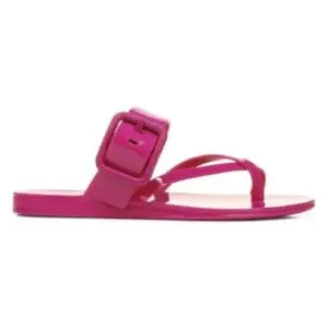 VERONICA BEARD Salva Jelly Flat Summer Beach Sandal Flip Flop Buckle Pink Size 8