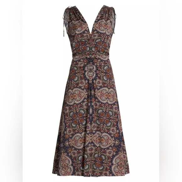 VERONICA BEARD Zia Paisley Midi-Dress