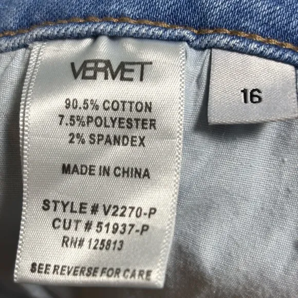 Vervet Haylie High Rise Distressed Skinny Jean V2270-P