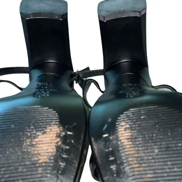 Via Spiga Black Leather Strappy Square toe Sandals Slingback 7.5N