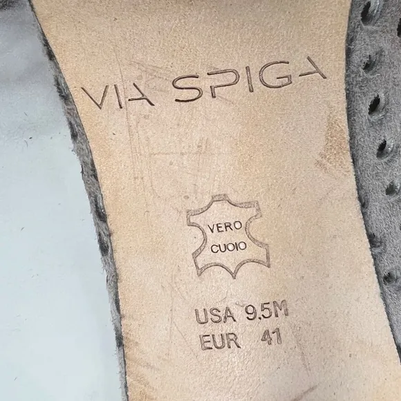 VIA SPIGA Tasa Perforated Lug Sole Slingback Heels Sz 9.5: NWOT