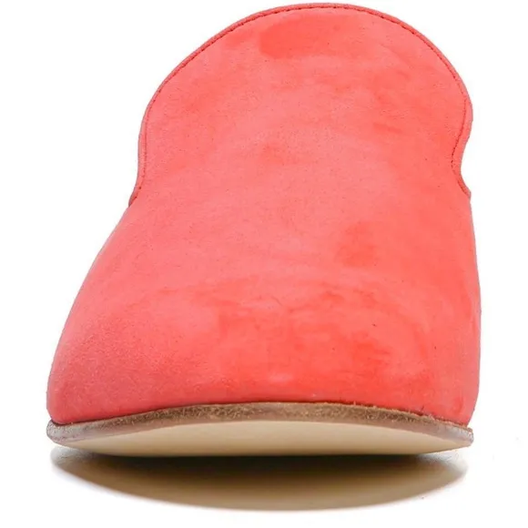 Via Spiga Yeo Red Apricot Suede Loafer Flat Heel Mule Leather Fashion Shoes 7