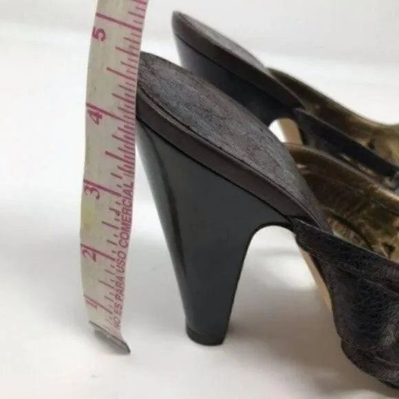 Vicini heels red jeweled copper slip on heels sz 38 BoxC