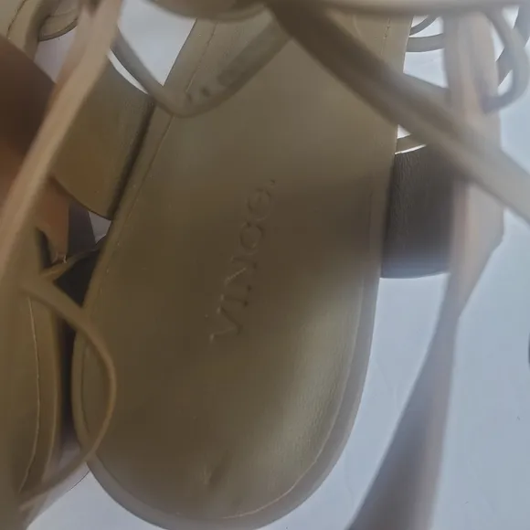 Vince Beaumont Woman's Knotted Leather Gladiator Strappy Sandals Brown Sz 10 M