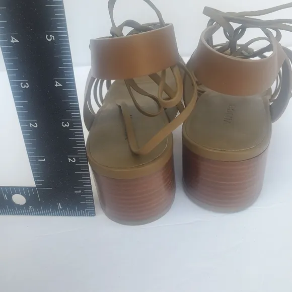 Vince Beaumont Woman's Knotted Leather Gladiator Strappy Sandals Brown Sz 10 M