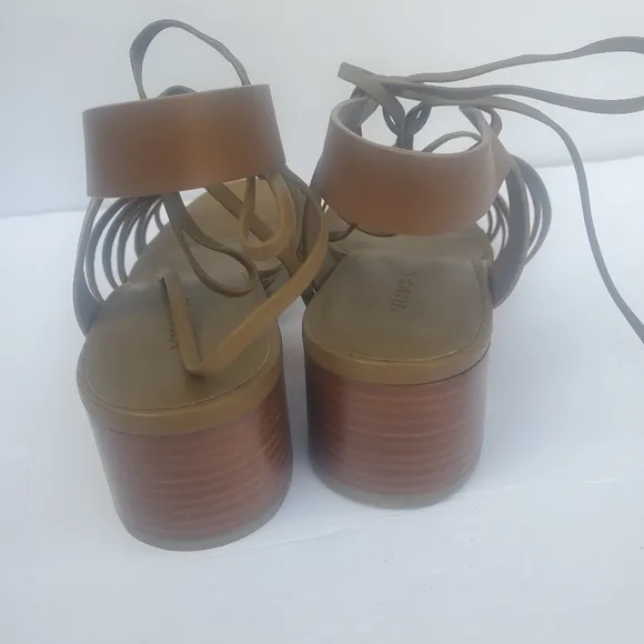 Vince Beaumont Woman's Knotted Leather Gladiator Strappy Sandals Brown Sz 10 M