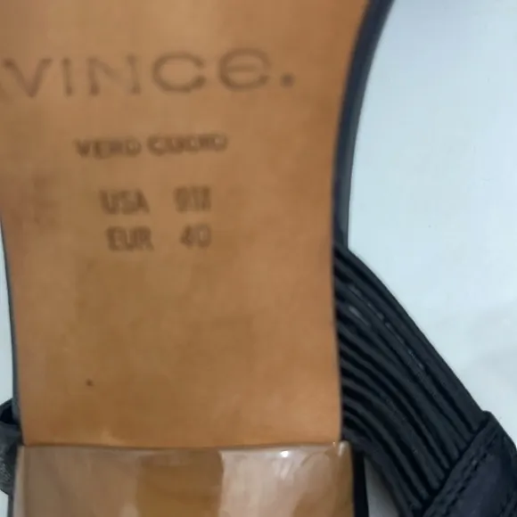 Vince Black Leather Strappy Women's 3.5 Inch Heels Size 9 (40)