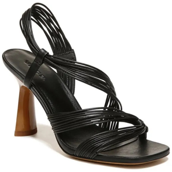 Vince Black Leather Strappy Women's 3.5 Inch Heels Size 9 (40)
