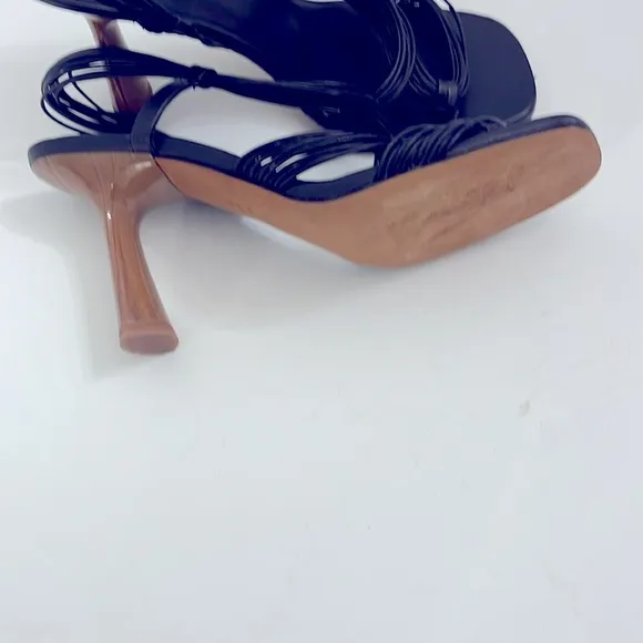 Vince Black Leather Strappy Women's 3.5 Inch Heels Size 9 (40)