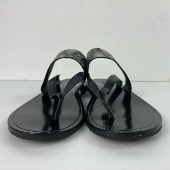 VINCE. Black Snakeskin Flip‎ Flop Thong Sandals