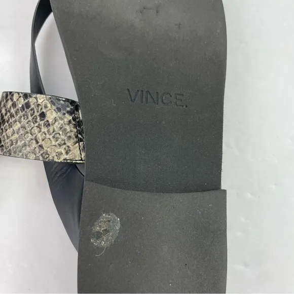 VINCE. Black Snakeskin Flip‎ Flop Thong Sandals