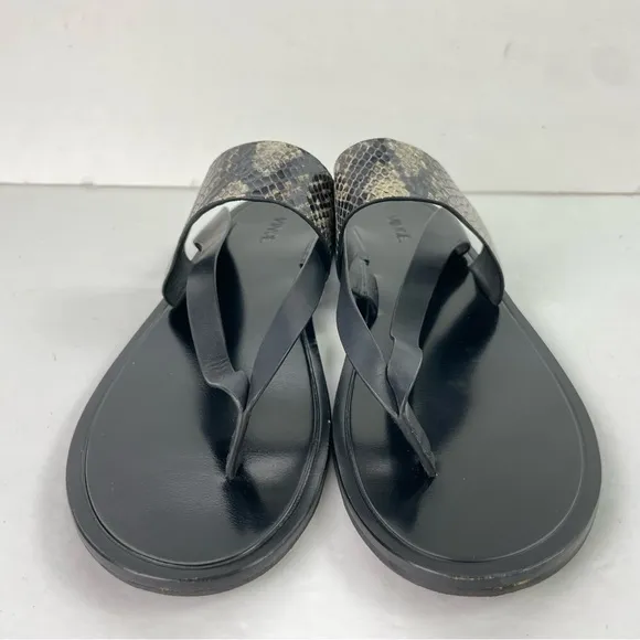 VINCE. Black Snakeskin Flip‎ Flop Thong Sandals